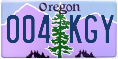 OR license plate 004KGY