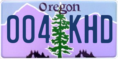 OR license plate 004KHD