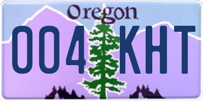 OR license plate 004KHT