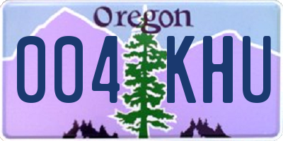 OR license plate 004KHU