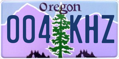 OR license plate 004KHZ