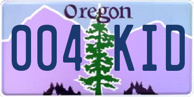 OR license plate 004KID