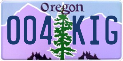 OR license plate 004KIG
