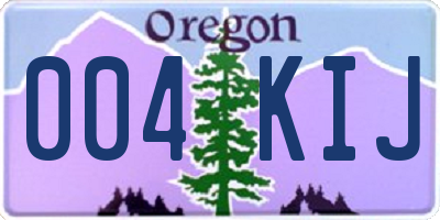OR license plate 004KIJ