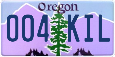 OR license plate 004KIL