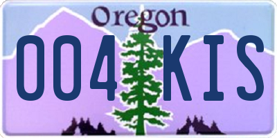 OR license plate 004KIS