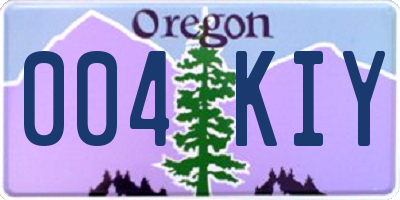 OR license plate 004KIY