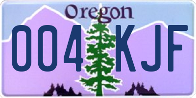 OR license plate 004KJF