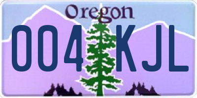 OR license plate 004KJL