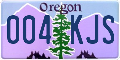 OR license plate 004KJS