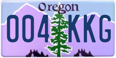 OR license plate 004KKG