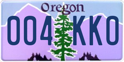 OR license plate 004KKO