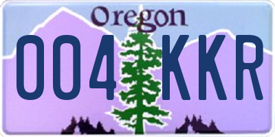 OR license plate 004KKR