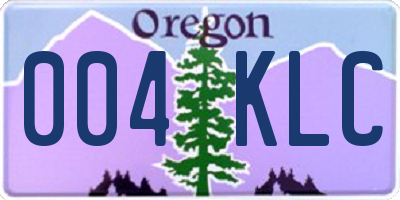 OR license plate 004KLC
