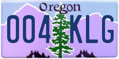 OR license plate 004KLG