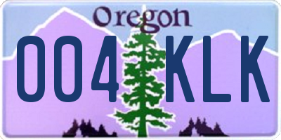 OR license plate 004KLK