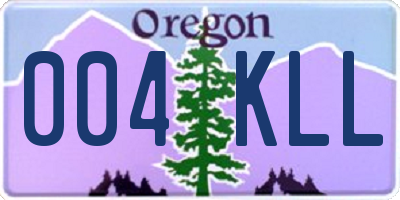 OR license plate 004KLL