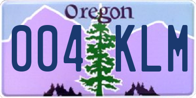 OR license plate 004KLM