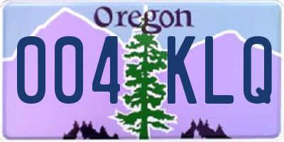 OR license plate 004KLQ