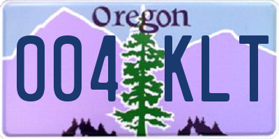OR license plate 004KLT