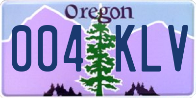 OR license plate 004KLV