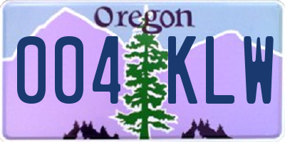 OR license plate 004KLW