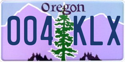 OR license plate 004KLX