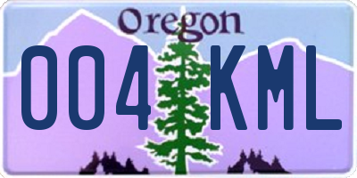 OR license plate 004KML