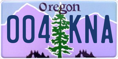 OR license plate 004KNA