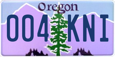 OR license plate 004KNI