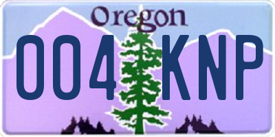 OR license plate 004KNP