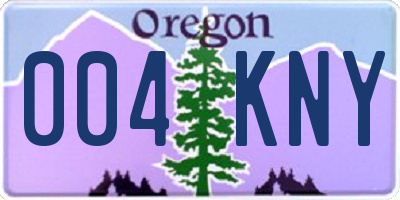 OR license plate 004KNY