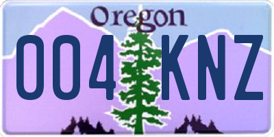 OR license plate 004KNZ
