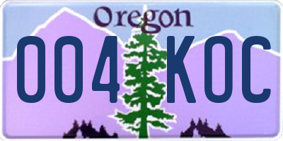 OR license plate 004KOC