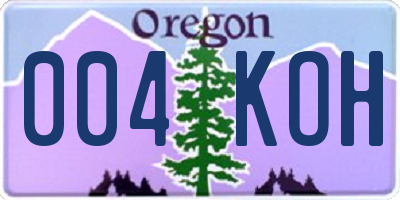 OR license plate 004KOH