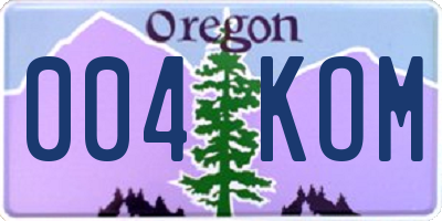 OR license plate 004KOM