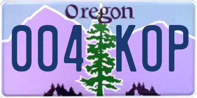 OR license plate 004KOP