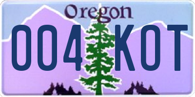 OR license plate 004KOT