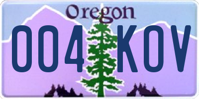 OR license plate 004KOV