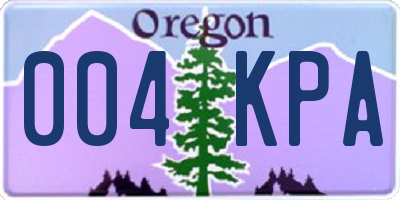OR license plate 004KPA