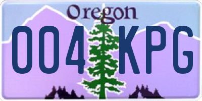 OR license plate 004KPG