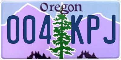 OR license plate 004KPJ