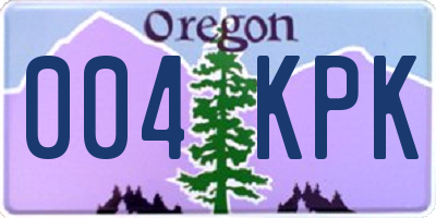 OR license plate 004KPK