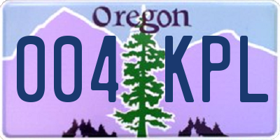 OR license plate 004KPL