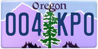 OR license plate 004KPO