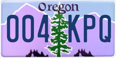 OR license plate 004KPQ
