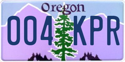 OR license plate 004KPR