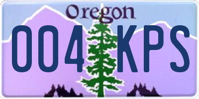 OR license plate 004KPS