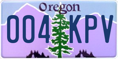 OR license plate 004KPV