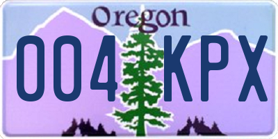 OR license plate 004KPX
